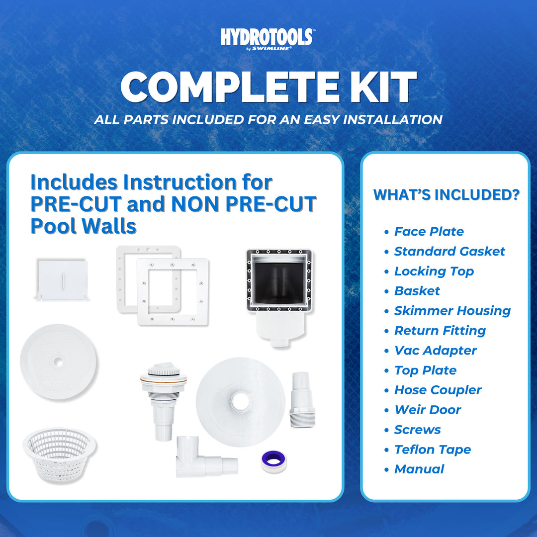 Hydro Tools Above Ground Pool Complete Standard ABS Thru-Wall Skimmer (Used)