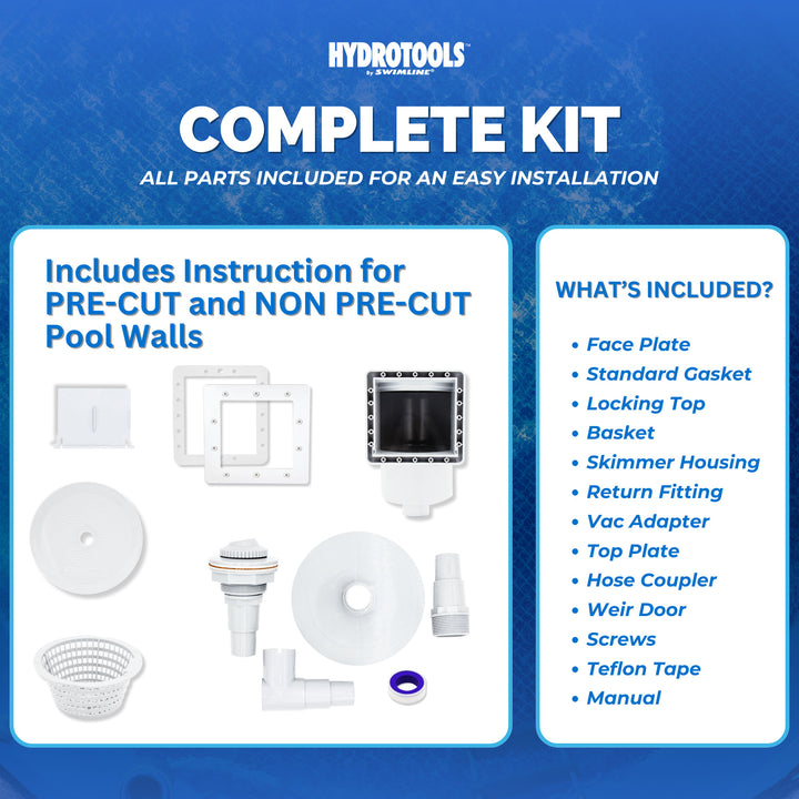 Hydro Tools Above Ground Pool Complete Standard ABS Thru-Wall Skimmer (Used)