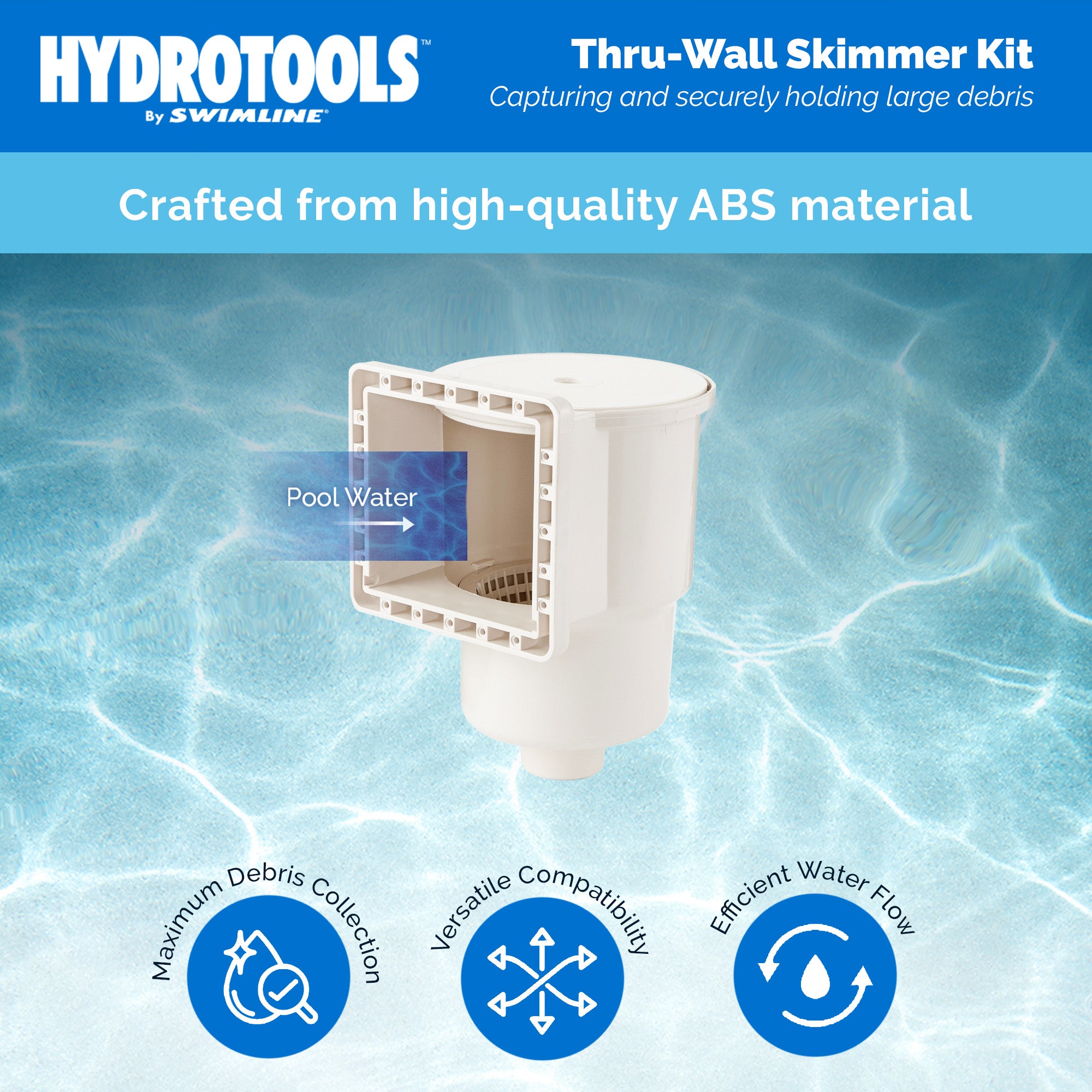 Hydrotools Standard ABS Thru-Wall Pool Skimmer (Used) (2 Pack) - VMInnovations