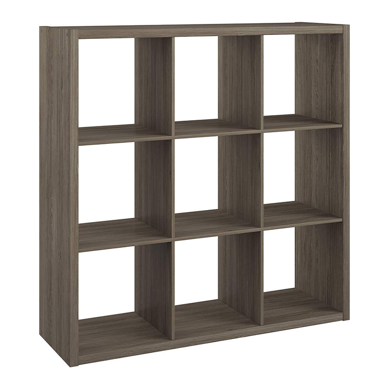 Decorative Bookcase Open Back 9-Cube Storage Organizer, Graphite Gray (Used)