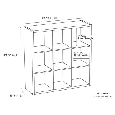 Decorative Bookcase Open Back 9-Cube Storage Organizer, Graphite Gray (Used)