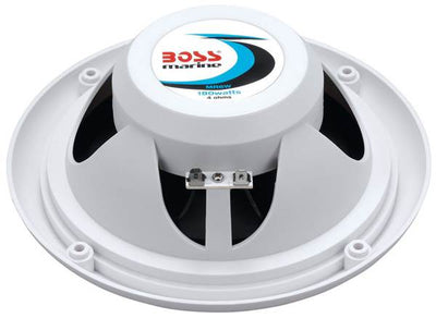 2) New Boss Audio MR6W 6.5" 180W Dual Cone Marine/Boat Speakers Stereo- White