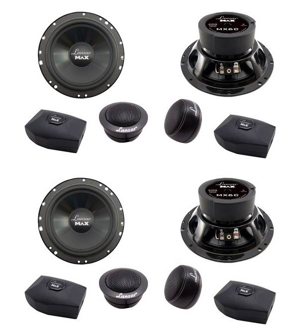 4) NEW LANZAR MX6C 6.5" 400W 2-Way Component Car Audio Speakers Stereo 6-1/2"