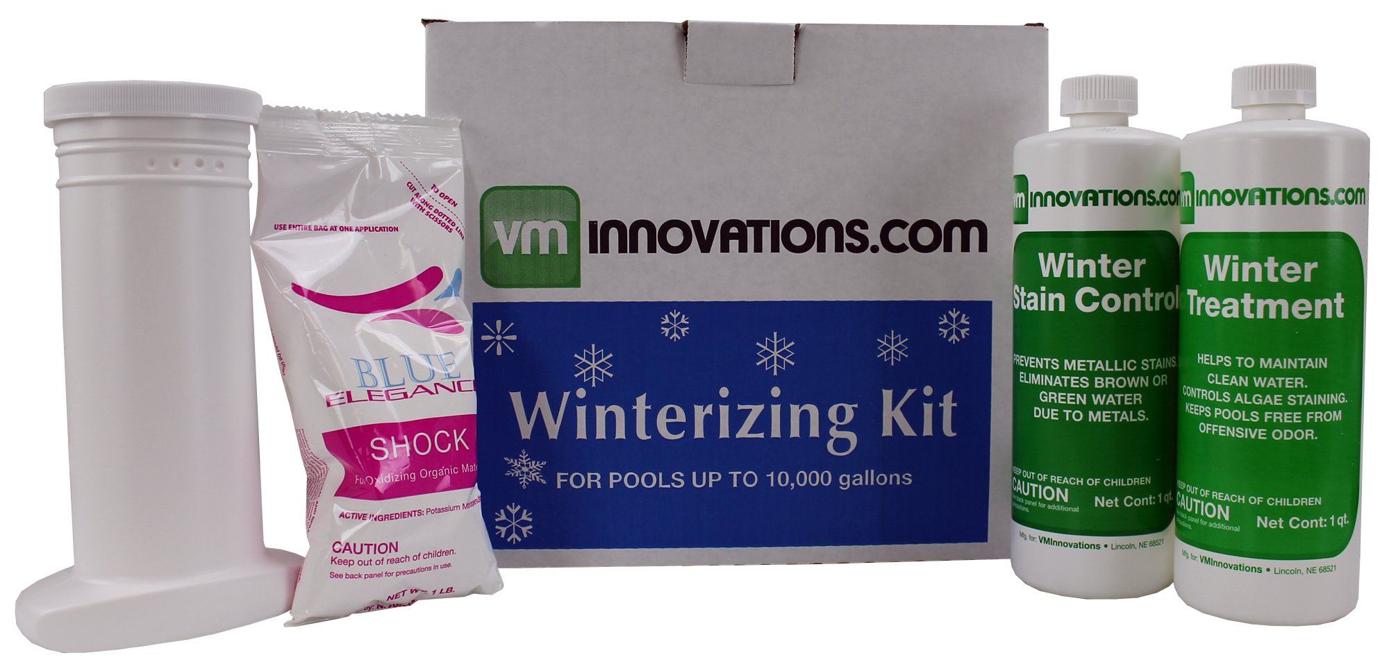 VM Winterizing Pool Chemical Closing Kit Up To 10K Gal & 24’ Round Winter Cover - VMInnovations