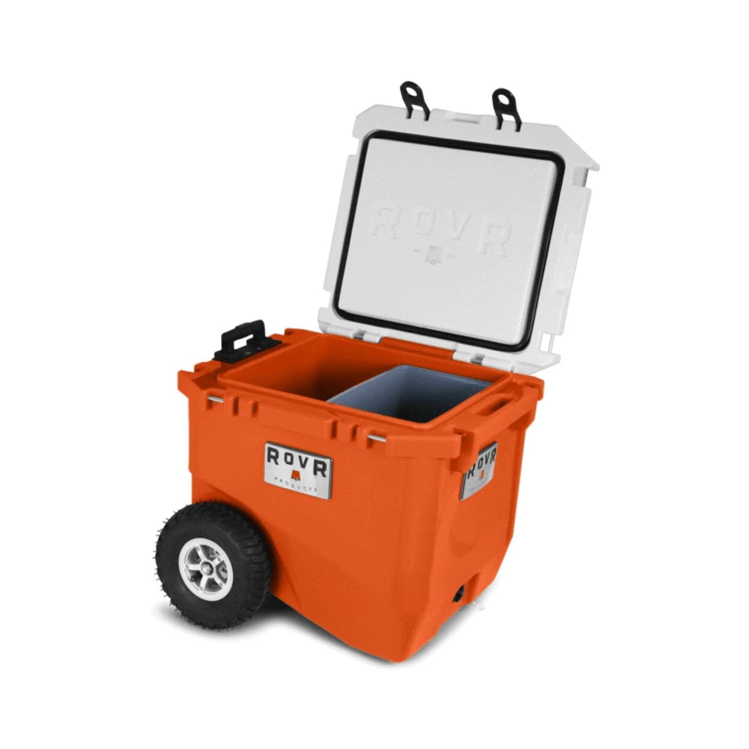 RovR RollR Rolling Outdoor Insulated Cooler w/ Wheels, 45 Quart, White (Used)