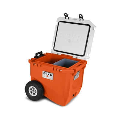 RovR RollR Rolling Outdoor Insulated Cooler w/ Wheels, 45 Quart, White (Used)