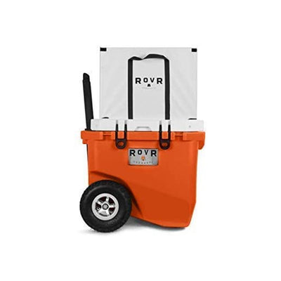 RovR RollR Rolling Outdoor Insulated Cooler w/ Wheels, 45 Quart, White (Used)