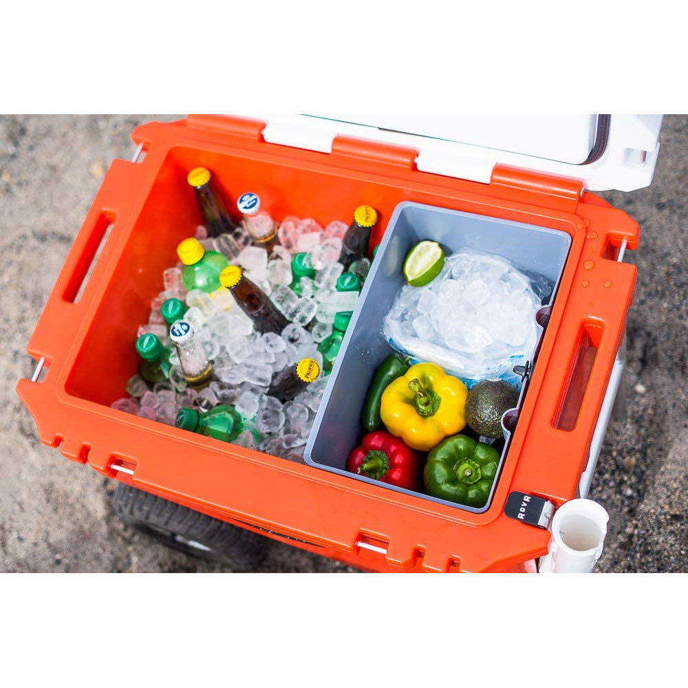 RovR RollR Rolling Outdoor Insulated Cooler w/ Wheels, 45 Quart, White (Used)