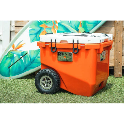 RovR RollR Rolling Outdoor Insulated Cooler w/ Wheels, 45 Quart, White (Used)