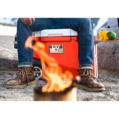 RovR RollR Rolling Outdoor Insulated Cooler w/ Wheels, 45 Quart, White (Used)