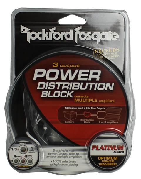 ROCKFORD FOSGATE RFD4 0/1/4-Gauge Ga AWG Car Audio Distribution Block - Open Box