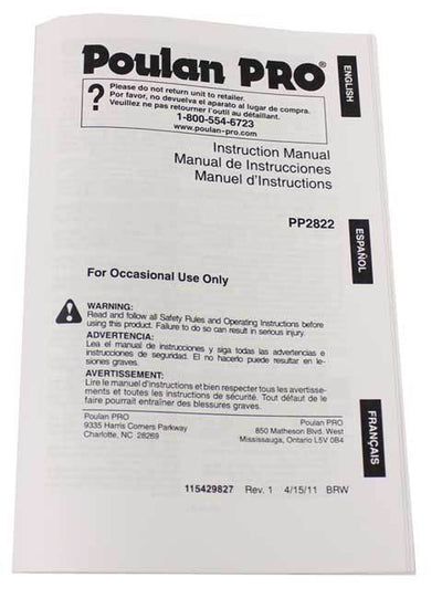 Poulan Pro PP2822 28cc 22" Gas Powered Hedge Trimmer Clipper Saw - Open Box