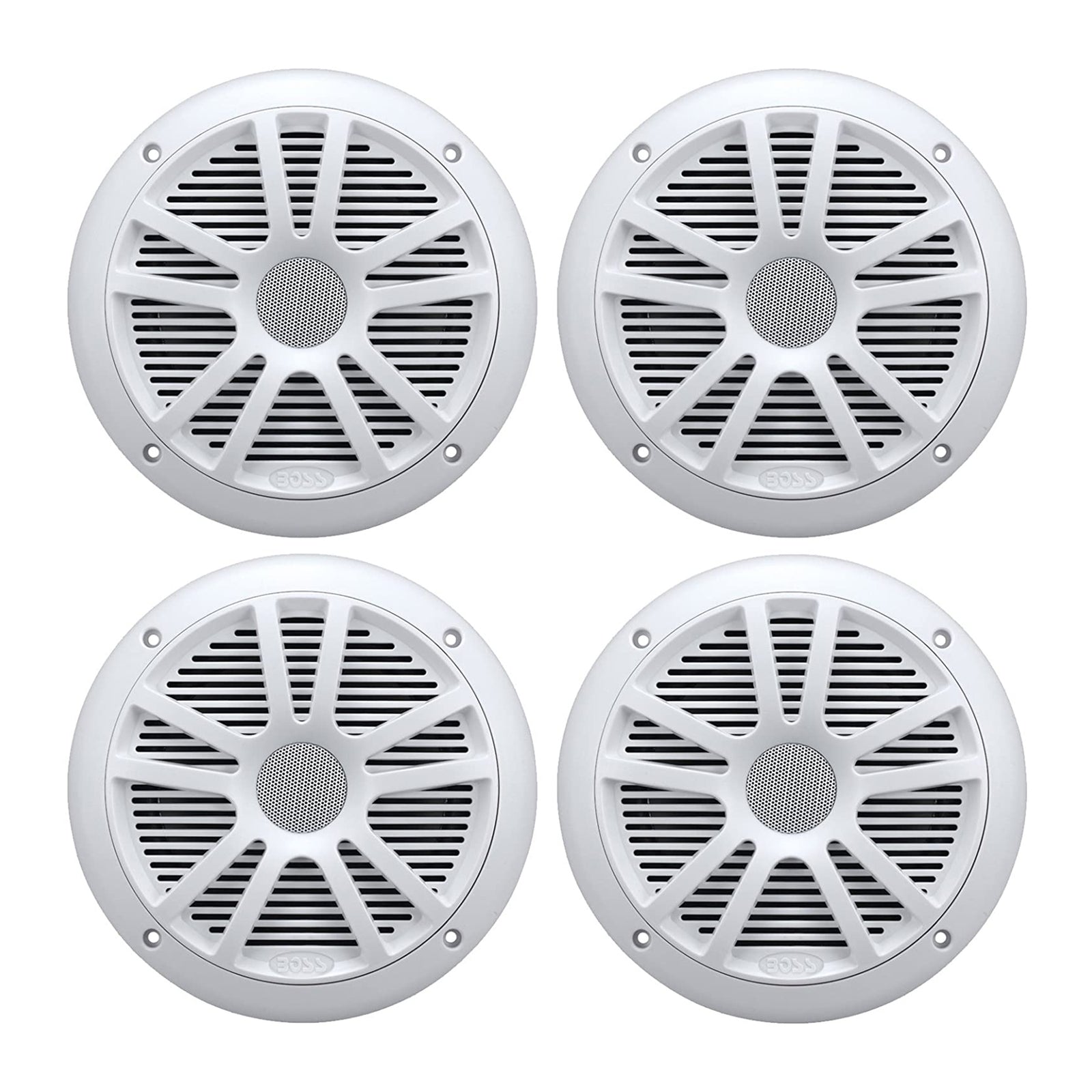 BOSS Audio MR6W 6.5" 360W Dual Cone Marine/Boat Speakers Stereo, White (4 Pack) - VMInnovations