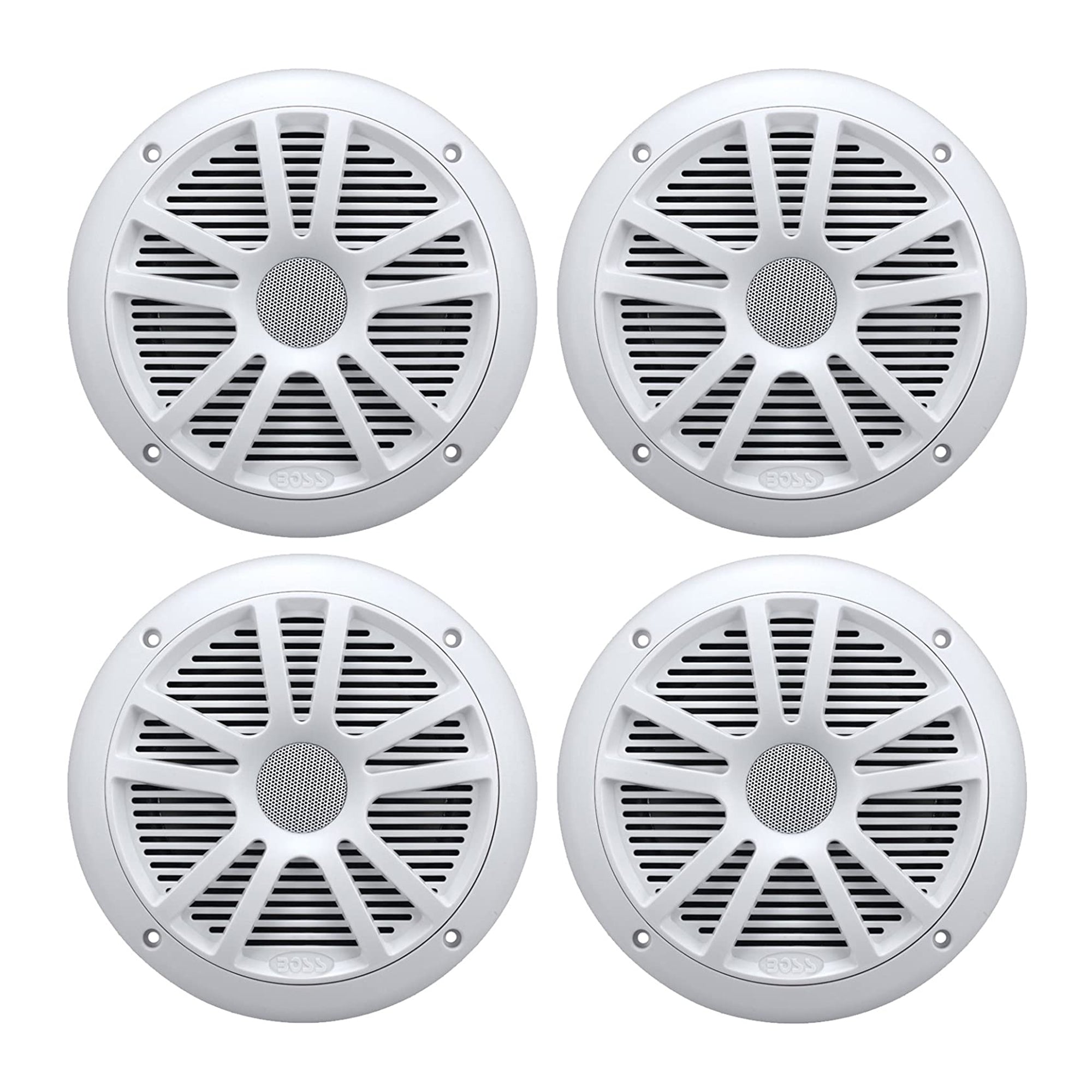 BOSS Audio MR6W 6.5" 360W Dual Cone Marine/Boat Speakers Stereo, White (4 Pack) - VMInnovations