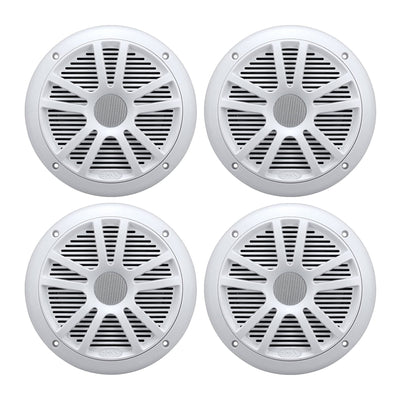 BOSS Audio MR6W 6.5" 360W Dual Cone Marine/Boat Speakers Stereo, White (4 Pack)