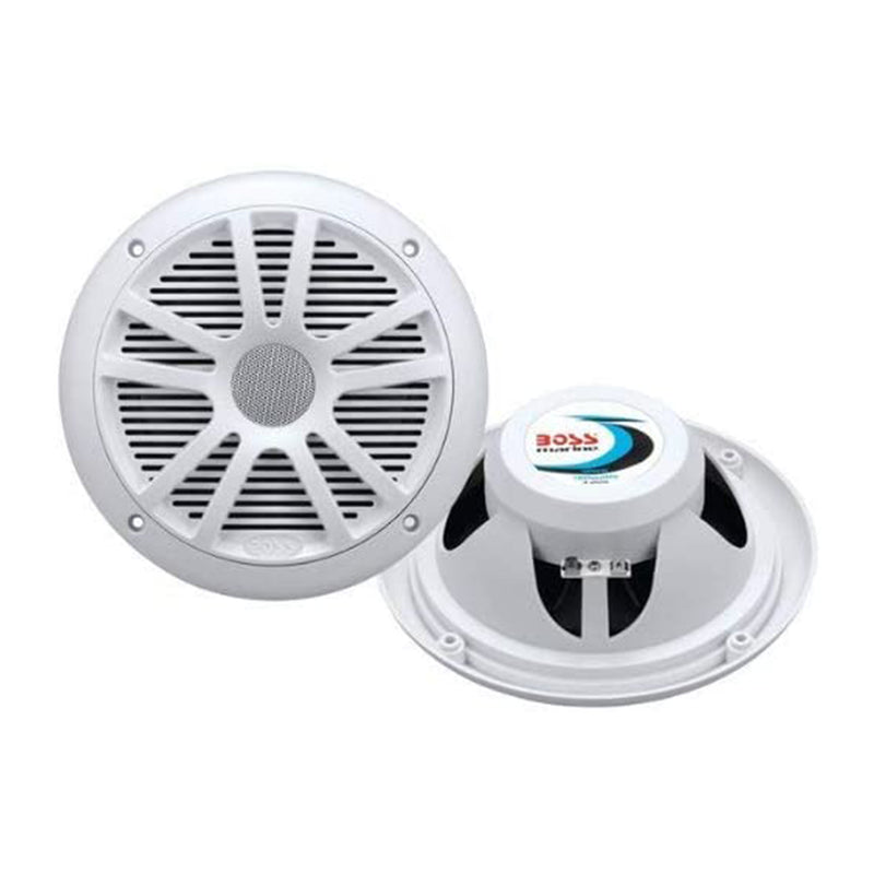 BOSS Audio MR6W 6.5" 360W Dual Cone Marine/Boat Speakers Stereo, White (4 Pack)
