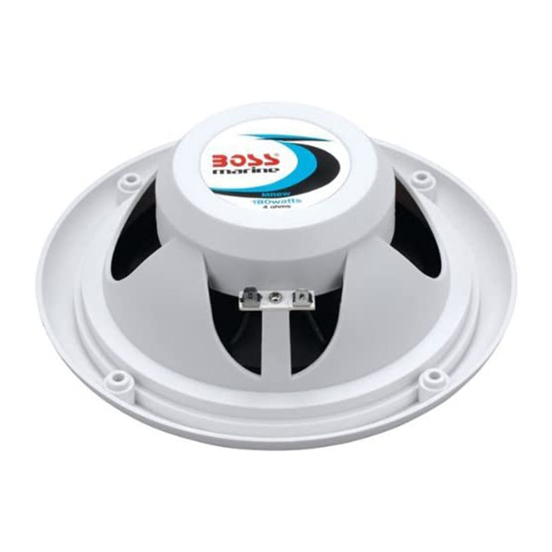 BOSS Audio MR6W 6.5" 360W Dual Cone Marine/Boat Speakers Stereo, White (4 Pack)