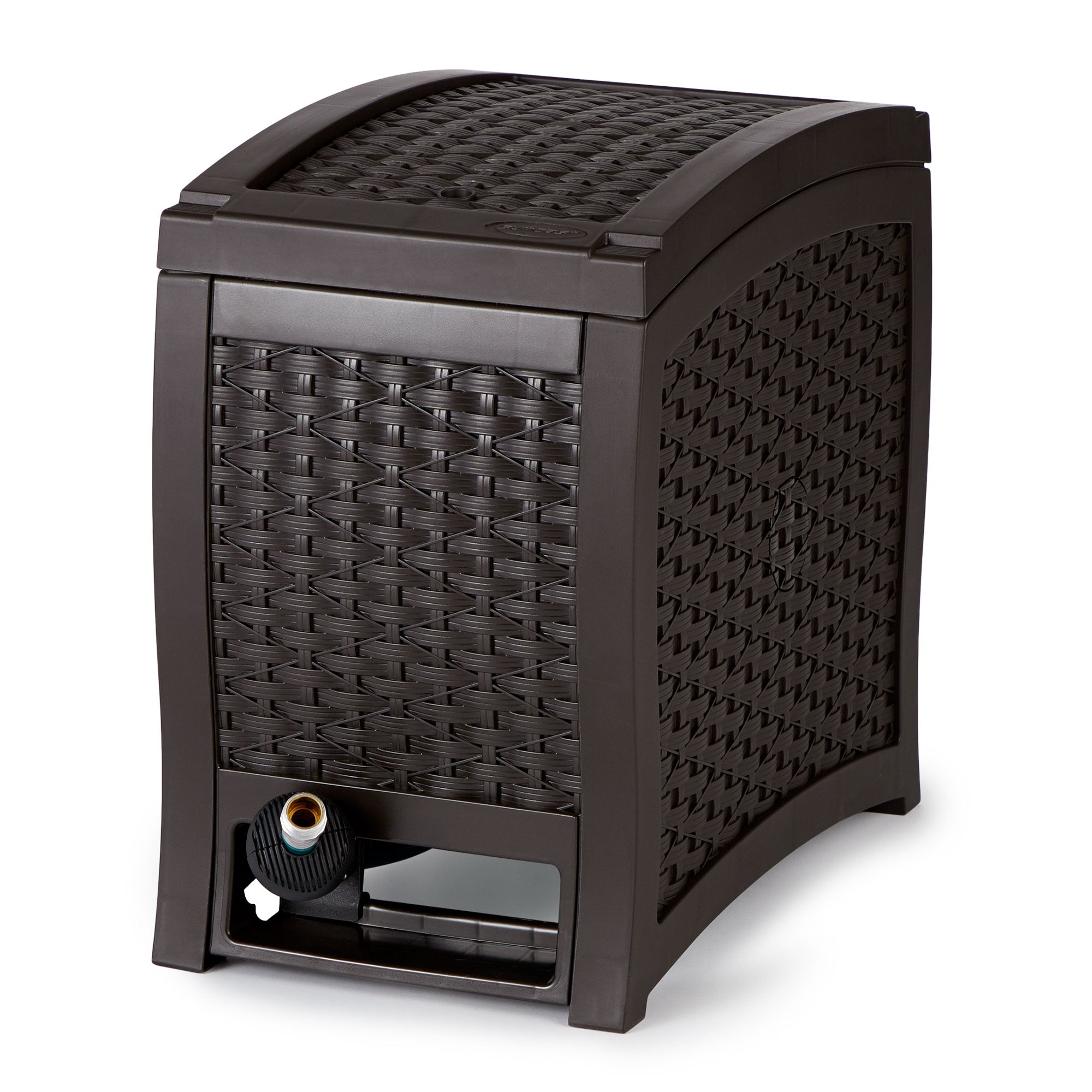 Suncast 125 Ft Garden Yard Hose Wicker Reel Touch and Go - Mocha (Open Box)