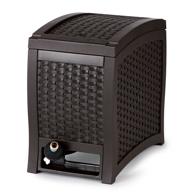 Suncast RSW125D 125 Foot Wicker Reel Touch and Go Garden Hose Storage, Mocha