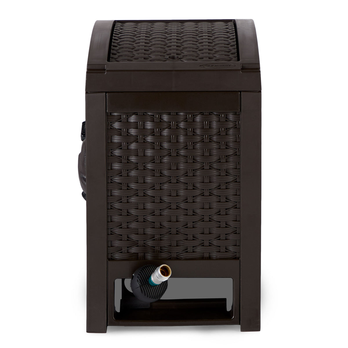 Suncast RSW125D 125 Foot Wicker Reel Touch and Go Garden Hose Storage, Mocha