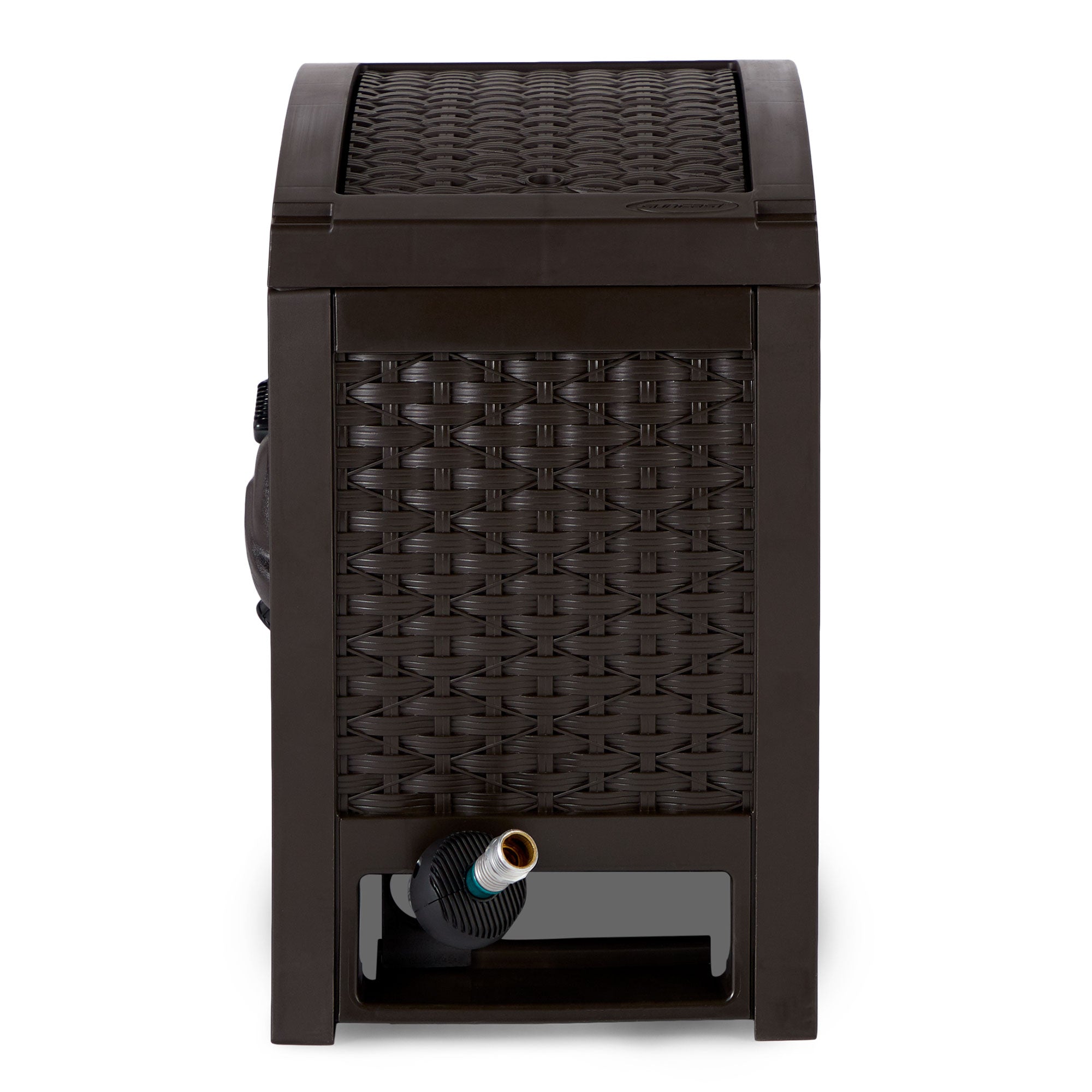 Suncast RSW125D 125 Foot Wicker Reel Touch and Go Garden Hose Storage, Mocha