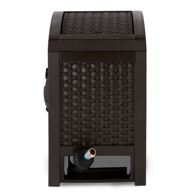 Suncast RSW125D 125 Foot Wicker Reel Touch and Go Garden Hose Storage, Mocha