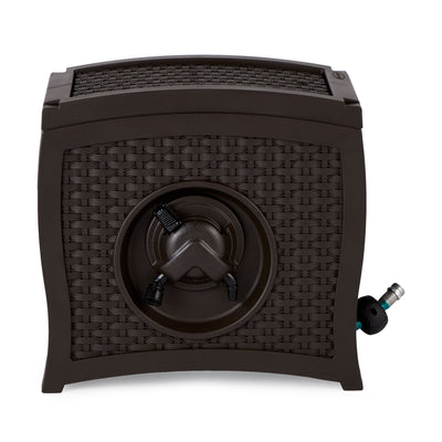 Suncast RSW125D 125 Foot Wicker Reel Touch and Go Garden Hose Storage, Mocha