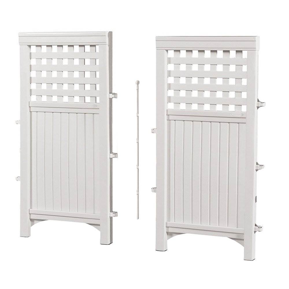 Suncast Outdoor Garden Yard 4 Panel Screen Enclosure Gated Fence, White (3 Pack) - VMInnovations