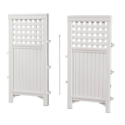 Suncast Outdoor Garden Yard 4 Panel Screen Enclosure Gated Fence, White (3 Pack) - VMInnovations