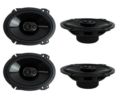 Rockford Fosgate P1683 6x8" 260W 4-Ohm 3-Way Car Coaxial Speakers Audio, 4 Pack