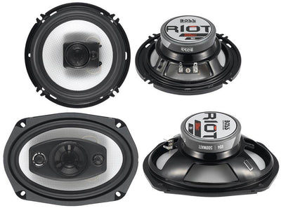 Boss Riot R94 6x9" 500W 4 Way Car and R63 6.5" 300W 3 Way Coaxial Audio Speakers - VMInnovations