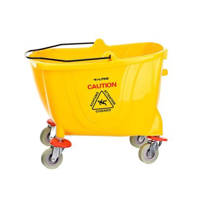 Alpine Industries 36 Quart Mop Bucket with Wringer & Wheels, Yellow (Used)