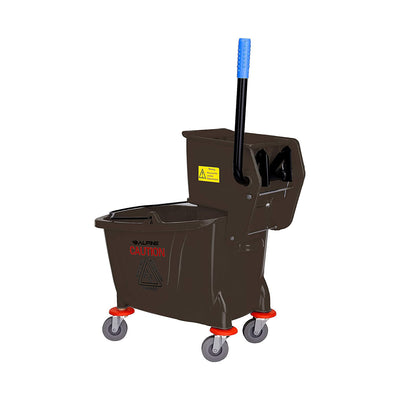 Alpine Industries 36 Quart Mop Bucket w/ Side Wringer & Wheels, Brown (Open Box)