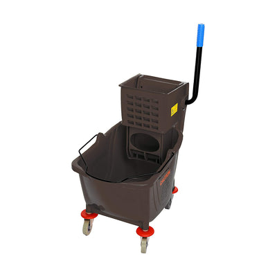 Alpine Industries 36 Quart Mop Bucket w/ Side Wringer & Wheels, Brown (Open Box)