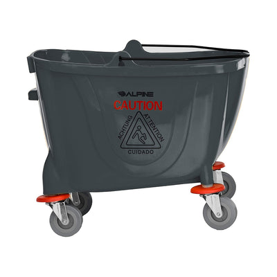 Alpine Industries 36 Quart Mop Bucket w/ Side Wringer & Wheels, Gray (Open Box)