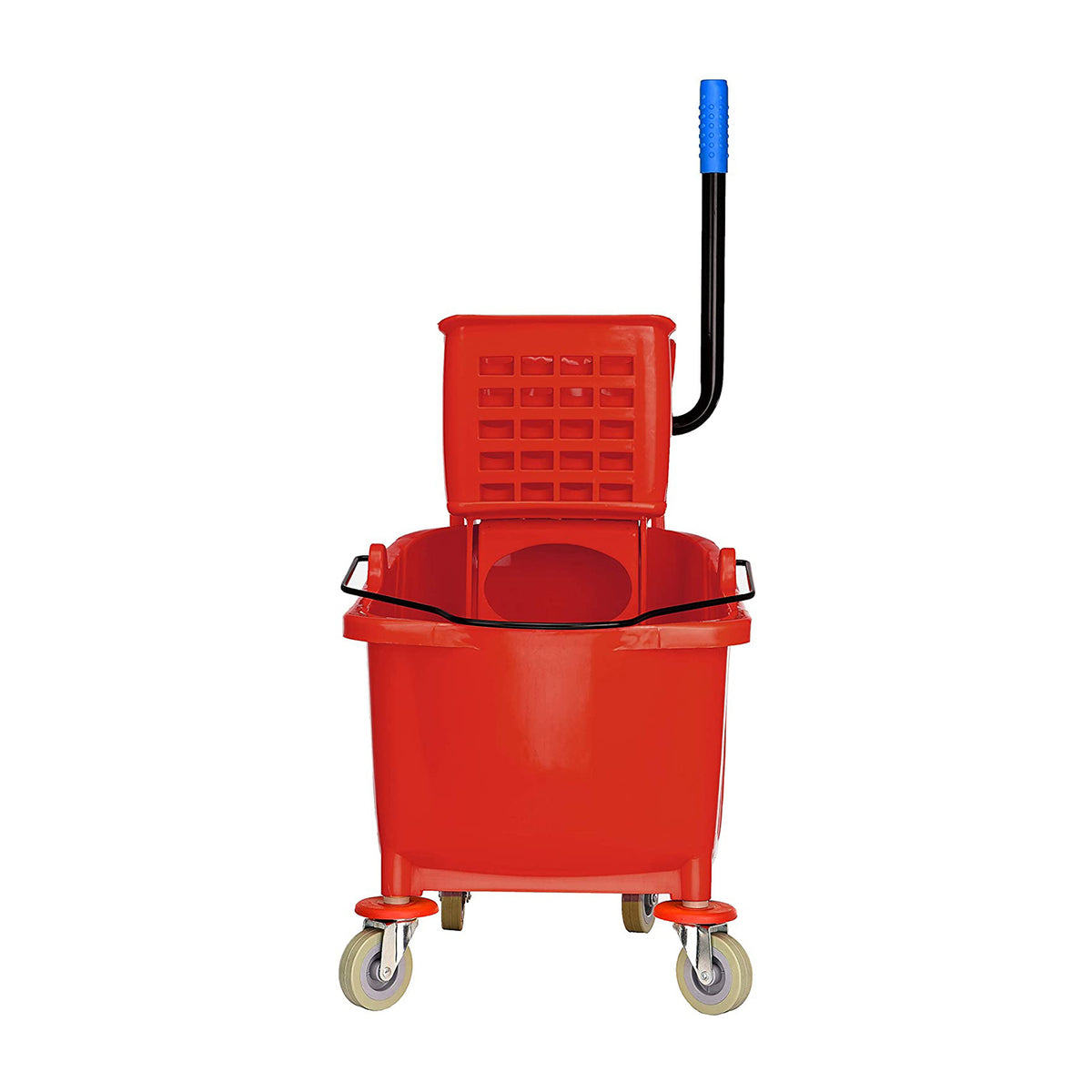 Alpine Industries 36 Quart Mop Bucket w/ Side Wringer & Wheels, Red (For Parts)