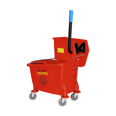 Alpine Industries 36 Quart Mop Bucket w/ Side Wringer & Wheels, Red (For Parts)