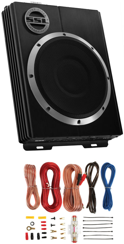 SOUNDSTORM LOPRO8 8" 600W UnderSeat Car Audio Subwoofer Powered Sub+8Ga Amp Kit