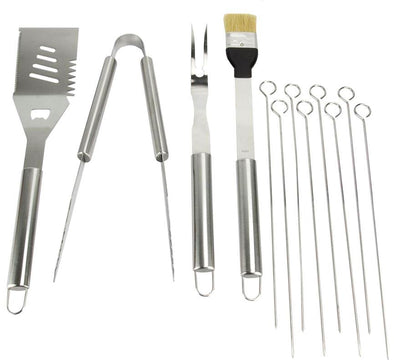 CHEFMASTER 13pc Grill/Cooking Barbeque Tool Set Stainles Steel w/Case - Open Box