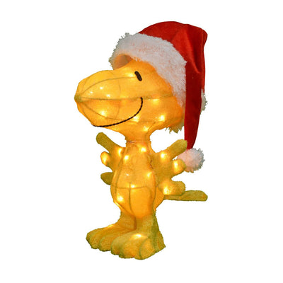 ProductWorks Peanuts 24 In Snoopy and 18 In Woodstock Christmas Yard Decorations