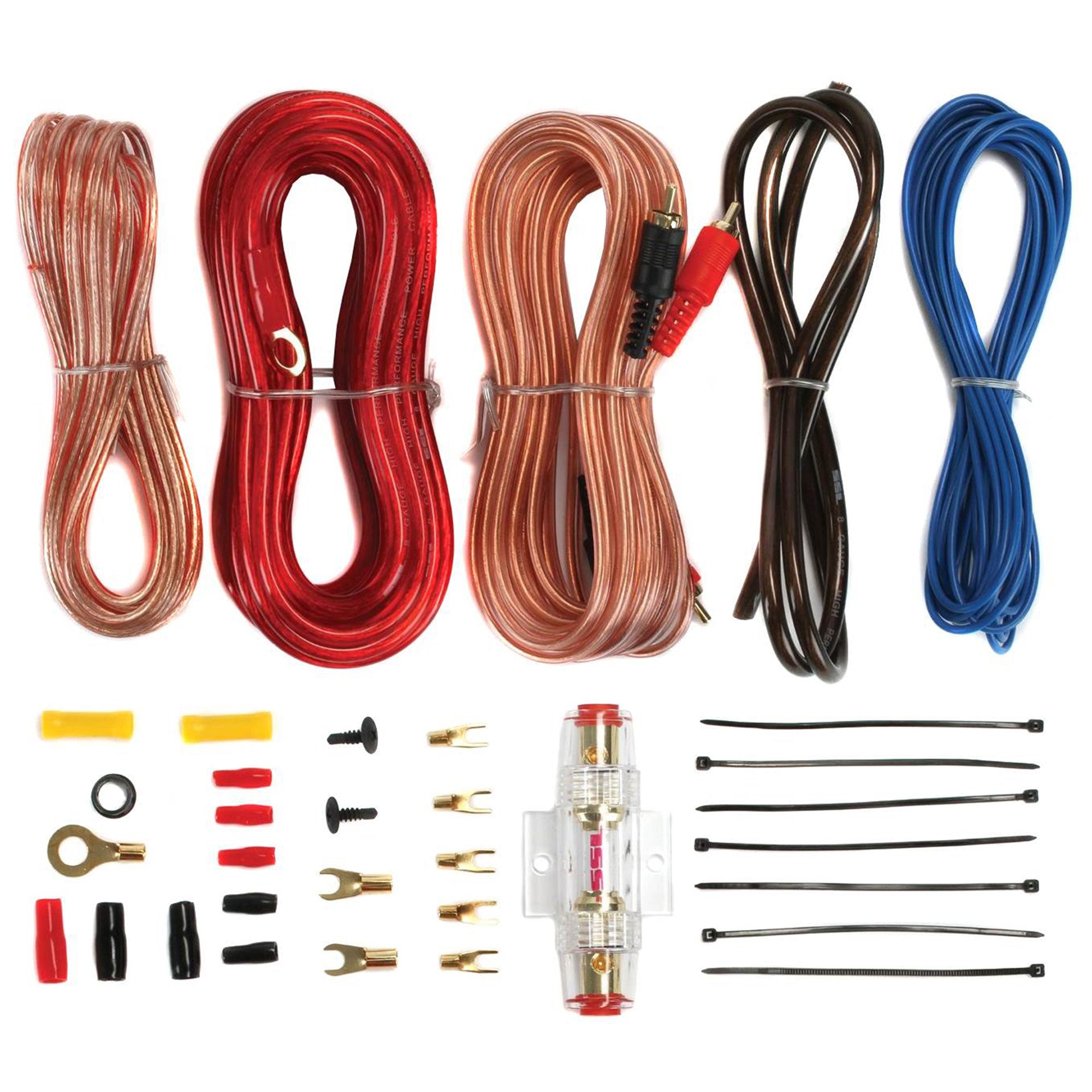 Boss Audio CPBK2 Digital Car Power Capacitor & Soundstorm AKS8 Amp Wiring Kit - VMInnovations