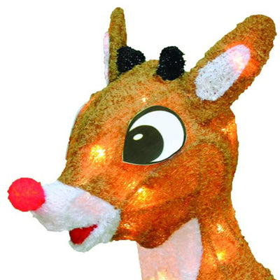 ProductWorks 18" Rudolph Red Nose 3D Pre Lit Christmas Yard Decoration (Used)