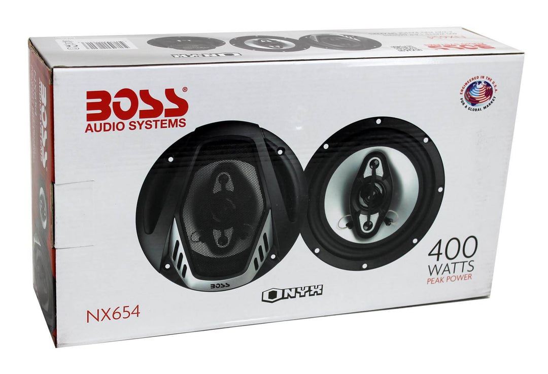 BOSS Audio NX654 Onyx 6.5" 400W 4-Way Car Audio Coaxial Stereo Speakers, 2 Pair