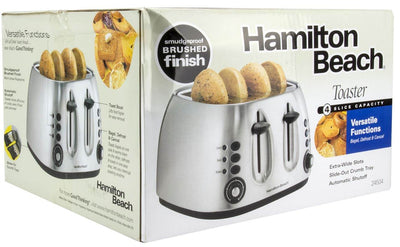 Hamilton Beach 4-Slice Toaster (Brushed Stainless Steel) | 24504 - Damaged Box