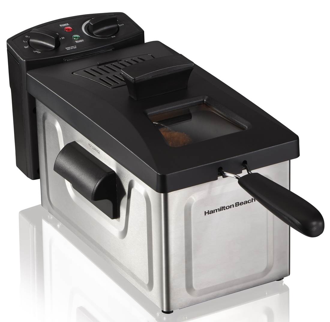 Hamilton Beach 8 Cup Fast Cooking Stainless Steel Deep Fryer with Lid | 35200