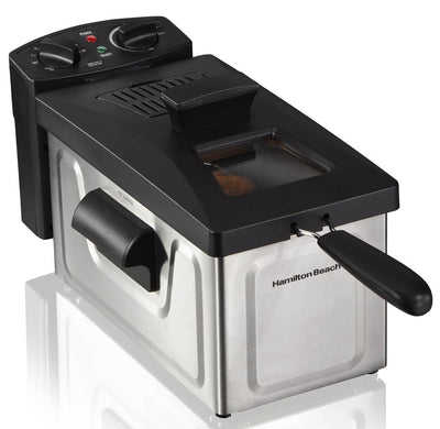 Hamilton Beach 8 Cup Fast Cooking Stainless Steel Deep Fryer with Lid | 35200