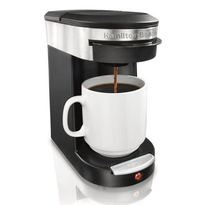 Hamilton Beach 12 OZ One Touch Personal Cup Pod Coffee Brewer, Black (Open Box)