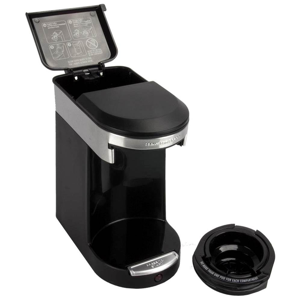 Hamilton Beach 12 OZ One Touch Personal Cup Pod Coffee Brewer, Black (Open Box)