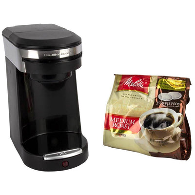 Hamilton Beach 12 OZ One Touch Personal Cup Pod Coffee Brewer, Black (Open Box)