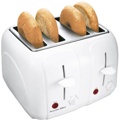 Proctor Silex Cool Touch 4-Slice Toaster Auto Shutoff(White) | 24203Y (Open Box)